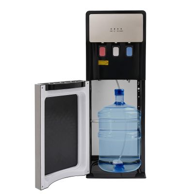 3 in 1 Water Cooler Dispenser, Bottom Loading Standing Water Dispenser for 5 Gallon Bottles Hot and Cold Water Dispenser Temperature Protection for Home Office Kitchens (Silver Grey)