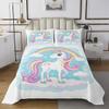 Feelyou Cute Unicorn Bedspread Twin Size Kids Dreamy Horse Rainbow Coverlet Set for Boys Girls Teens Glitter Quilted Coverlet Breathable Unicorn Quilted Cute Animal view 2