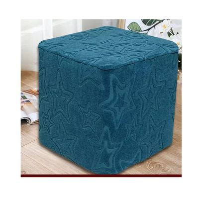 ZYANLING Small Ottoman Covers Square/Round Footstool Cover Stretch Storage Ottoman Slipcover Jacquard Pattern Cube Ottoman Stool Cover Furniture Protector with Elastic Bottom,G,33x33cm