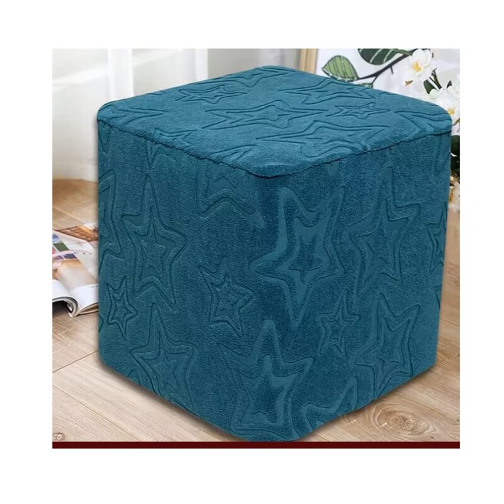 ZYANLING Small Ottoman Covers Square/Round Footstool Cover Stretch Storage Ottoman Slipcover Jacquard Pattern Cube Ottoman Stool Cover Furniture Protector with Elastic Bottom,G,33x33cm
