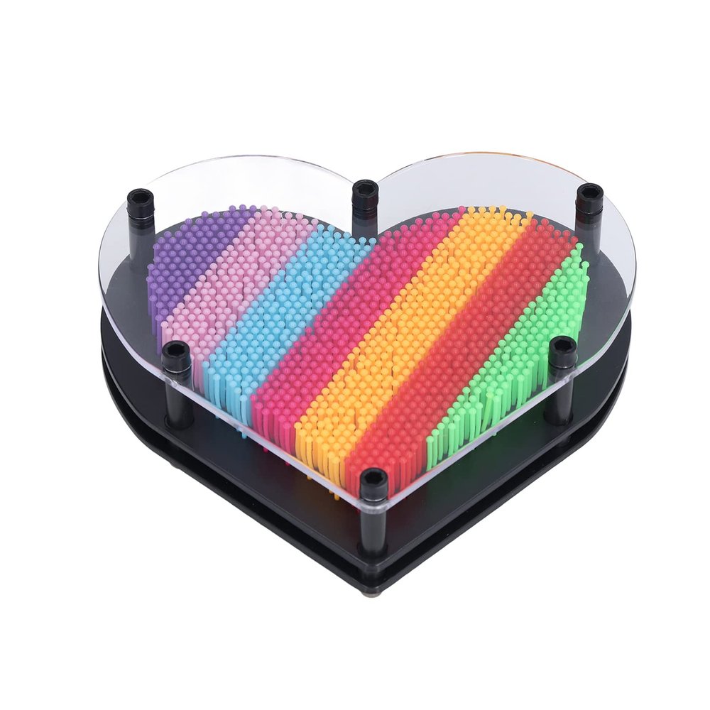 Pin Art Board Rainbow Plastic 7.4 x 6.9 in Desktop Toy