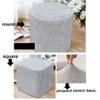 ZYANLING Small Ottoman Covers Square/Round Footstool Cover Stretch Storage Ottoman Slipcover Jacquard Pattern Cube Ottoman Stool Cover Furniture Protector with Elastic Bottom,H,30x30cm view 3