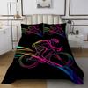 Feelyou Bicycle Rider Bedspread Twin Size Kids Light Bike Coverlet Set for Boys Girls Teens Extreme Sports Quilted Coverlet Breathable Racing Bicycle Rider Quilted Room Decor view 2