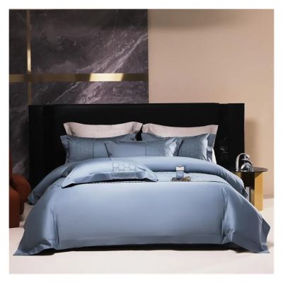 Bed, Queen King 4Pcs 1000TC Egyptian Cotton Blue/Gray Patchwork Duvet Cover Set Bedding Set Bedspread Coverlet 2 Pillow Shams