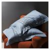 Bed, Queen King 4Pcs 1000TC Egyptian Cotton Blue/Gray Patchwork Duvet Cover Set Bedding Set Bedspread Coverlet 2 Pillow Shams view 4