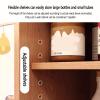Wall Mounted Rubber Wood Medicine Cabinet with Glass Door, Sliding Pantry Storage Cabinet for Bathroom and Kitchen - Adjustable Shelves and Floating Display Stand view 3