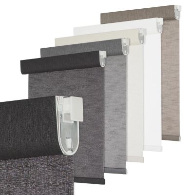 Tonature No Drill Light Filtering Roller Blinds Cordless Window Shades for Indoor Windows, Jacquard Fabric Pull Down Blinds for Home, Kitchen, Living Room, Office, Black, 59 1/2" W x 48" H
