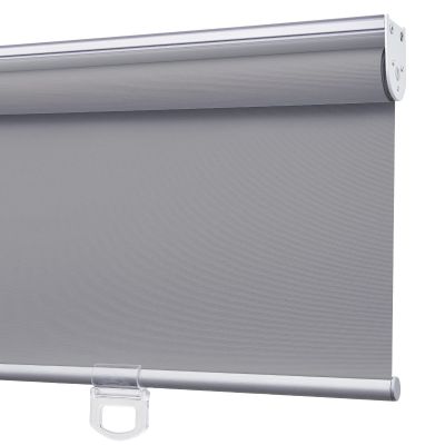 Pasoun Blackout Roller Shades Cordless Roller Blinds with Heat Insulation Waterproof Fire Resistant Crease-Resistant Roll up Window Blinds for Home Easy to Install (Gray, Size 47 1/2" W x 64" H)
