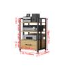 2/3/4-Tier Movable Audio Rack AV Media Stand CD Player Stereo Component Storage Cabinet Corner Media Center with Height Adjustable Wooden Shelf and Dr(A-2-3 Tier-50x40x79cm) view 2