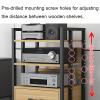 2/3/4-Tier Movable Audio Rack AV Media Stand CD Player Stereo Component Storage Cabinet Corner Media Center with Height Adjustable Wooden Shelf and Dr(A-2-3 Tier-50x40x79cm) view 3