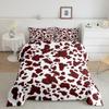 Feelyou Cow Print Comforter Set Twin Size Kids Brown White Bedding Set for Boys Girls Teens Cartoon Milk Cow Comforter Breathable Animal Duvet Set Farmhouse Quilt Set view 1