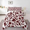 Feelyou Cow Print Comforter Set Twin Size Kids Brown White Bedding Set for Boys Girls Teens Cartoon Milk Cow Comforter Breathable Animal Duvet Set Farmhouse Quilt Set view 2