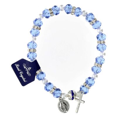 Holyart Crystal and Strass Bracelet, BlueBracelet Circumference: 17,2 cm|Bead Diameter: 8 mmBlue