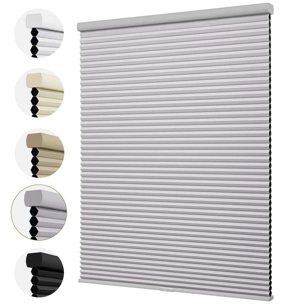 MiLin Cordless Cellular Shades for Windows - 1.5" Blackout Cellular Blinds for Indoor Window Shades Pull Down Honeycomb Blinds Bottom Up for Home Easy Install (Blackout Earl Grey, 67" W x 78" H)