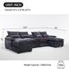 123" Modern U Shaped Chenille Couch with Storage & Cup Holders & USB Ports, Modular Sectional Sofa Cloud Couch, 4 Seat Upholstery Sleeper Sofa for Living Room Apartment, Office (Gray) view 2