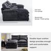 123" Modern U Shaped Chenille Couch with Storage & Cup Holders & USB Ports, Modular Sectional Sofa Cloud Couch, 4 Seat Upholstery Sleeper Sofa for Living Room Apartment, Office (Gray) view 4