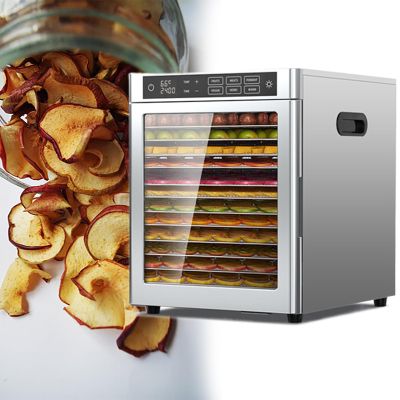 GESAIDES Meat Dehydrator, Food Dehydrator Machine, 12 Tray Stainless Steel Food Dryer, 800W LED Screen Dehydrator for Accommodate Various Fruits Vegetables Meat