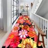 Peony Runner Rugs, 1.3x7ft, Modern Bright Floral Floor Carpets, Patio Decor Low Pile Breathable Machine Washable Rug, Non Skid Pet Friendly Indoor Area Mat for Office Bedside Bedroom view 3