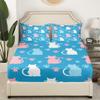 Feelyou Kawaii Cat Sheet Set Queen Size Kids Paw Print Bed Sheets Set for Boys Girls Teens Cute Kitten Sheets with Deep Pocket Fitted Sheet Breathable Cat Lover's Gift Bedding Set Animal view 4