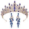 Hair jewelry crown tiaras for women Headdress Crystal Crown With Earrings Bride Diadem Pageant Prom Bridal Tiaras Princess Wedding Crown Hair Jewelry Accessories view 1