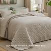 Bedsure California King Quilt - Linen Bedspread California King Size & Lightweight Comforter, Modern Farmhouse Coverlet with Clover Pattern, Ultra Soft All-Season Bedding, 111x106 Inches view 2