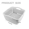 1 Pcs Grey Double-Layer Draining Basket - Multi-Functional Plastic Fruit and Vegetable Washing Basket Stackable Wash Drain Basket for Kitchen Storage view 2