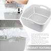 1 Pcs Grey Double-Layer Draining Basket - Multi-Functional Plastic Fruit and Vegetable Washing Basket Stackable Wash Drain Basket for Kitchen Storage view 3