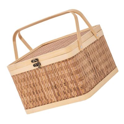 CIYODO Handheld Storage Basket Lid Multi-use Organizer for Capacity Woven Basket for Fruits and Sundries