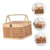 CIYODO Handheld Storage Basket Lid Multi-use Organizer for Capacity Woven Basket for Fruits and Sundries view 3