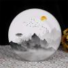 Ink Sunrise Ceramic Decorative Plate Plate with display rack souvenir Suitable for living rooms, display cabinets, kitchens, dining rooms, and other places Size: 10 view 3