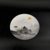 Ink Sunrise Ceramic Decorative Plate Plate with display rack souvenir Suitable for living rooms, display cabinets, kitchens, dining rooms, and other places Size: 10 view 4
