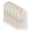 5 Packs Clear Garment Bags, Coat Bags for Closet Storage, Hanging Clothes Bag, Clothing Bags, Suit Garment Bag, Clothes Covers Protecting Dusts, Garment Storage Bags(Beige,60x108cm/24x42.5in) view 1