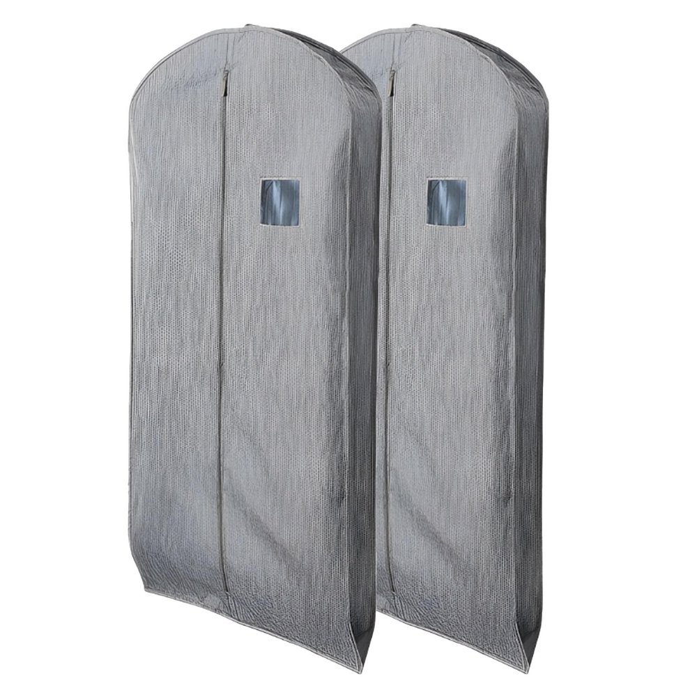 2 Pack Garment Bags for Dresses, Hanging Clothes Bag, Suit Garment Bag, Clothing Bags, Suit Bags for Closet Storage, Suit Cover Bags, Clothes Covers Protecting Dusts(Gray,58x9x150cm/23x3.5x59in)