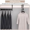 Elitix Garment Wardrobe Pole Hanging Rail Chrome Clothes Pole Tube, Heavy Duty Closet Rod Support Brackets Adjustable Height, Wardrobe Clothes Rail(Silver,U-Shape_55CM(21 5/8")) view 3