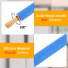 uxcell 9.6 Inch Silicone Rolling Pin Small Dough Roller Blue view 3