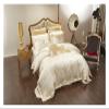Luxury 4pcs Chic Satin Cotton Bedding Set Queen King Size Duvet Cover Set Bed Sheet/Spread Set Pillowcases,Bed view 2