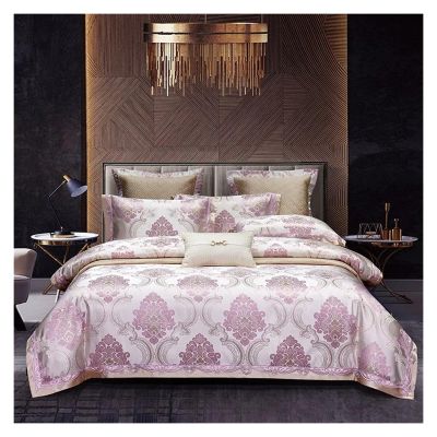 1000TC Long Staple Cotton and Embroidered Brocade Satin Jacquard European Luxury Bedding Set Duevt Cover Bed Sheet Pillowcases,Cotton Duvet