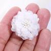 3cm Handmade Chiffon Multilayer Fabric Cored Flowers (10Pcs White) view 1