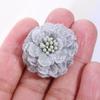 3cm Handmade Chiffon Multilayer Fabric Cored Flowers (10Pcs White) view 3