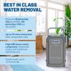 BlueDri BDX-150 175PPD Industrial Commercial LGR Dehumidifier with 25-Foot Drain Hose for Job Sites, Coverage area of 15,000 Cubic Feet, Water Damage Restoration Equipment, Blue view 2