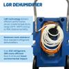 BlueDri BDX-150 175PPD Industrial Commercial LGR Dehumidifier with 25-Foot Drain Hose for Job Sites, Coverage area of 15,000 Cubic Feet, Water Damage Restoration Equipment, Blue view 3