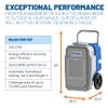 BlueDri BDX-150 175PPD Industrial Commercial LGR Dehumidifier with 25-Foot Drain Hose for Job Sites, Coverage area of 15,000 Cubic Feet, Water Damage Restoration Equipment, Blue view 4