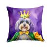 Caroline's Treasures Tibetan Terrier King of Mardi Gras Throw Pillow Machine Washable, Indoor Outdoor Decorative Pillow for Couch, Bed or Patio, 18Hx18W view 1