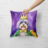 Caroline's Treasures Tibetan Terrier King of Mardi Gras Throw Pillow Machine Washable, Indoor Outdoor Decorative Pillow for Couch, Bed or Patio, 18Hx18W view 2