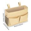 Ioensy Bedside Caddy Hanging Bed Organizer Versatile for Bedroom with Adjustable Straps 11.8x7.8x4.3inch Bed Pockets Basket, Light Yellow view 2