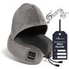 ARniwer Bluetooth Music Semicircular Neck Pillow with Hood Wireless Bluetooth Speaker Suitable Airplane,Car,Office,and Outdoor Camping for Sleeping, Resting The Best Travel Essentials. (Dark Gray) view 1