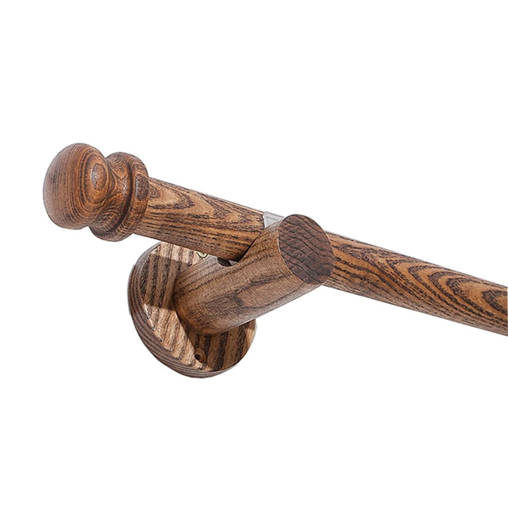 1 piece of walnut curtain rod wooden single rod Roman rod bedroom bay window diameter 29mm hand-polished smooth and delicate(100cm(39.4inch))