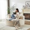 55''W Oversized Round Chair with Pillows,Comfy Corduroy Single Chair,Oversized Accent Chair with Deep Seat, Modern Large Reading Chairs for Living Room & Bedroom (Beige) view 1