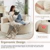 55''W Oversized Round Chair with Pillows,Comfy Corduroy Single Chair,Oversized Accent Chair with Deep Seat, Modern Large Reading Chairs for Living Room & Bedroom (Beige) view 3