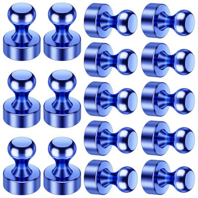 16 Pcs Fridge Magnets, Refrigerator Magnets, Small Strong Magnets, Whiteboard Magnets for Fridge, Magnetic Push Pins for Locker, Kitchen Decor and Accessories, Office, Classroom Organization